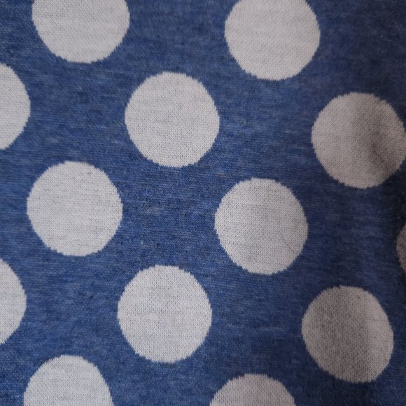 Betabrand Blue Polka Dot Cowl Neck Pullover Tunic Hoodie Large Made in USA - Picture 7 of 16